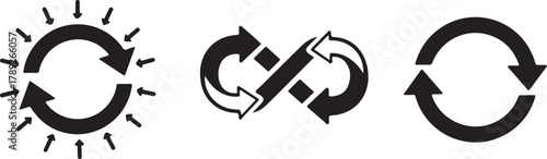 Circular arrows infinity symbol loop vector