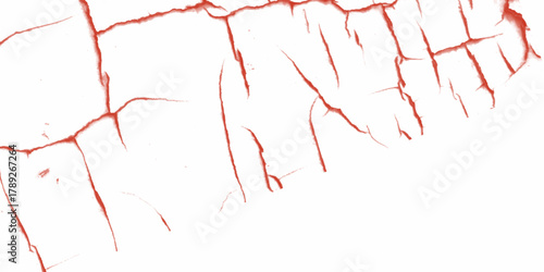 A red and white vintage of a cracked wall, cracked red paint on a white background, White and red patterned natural details textured background for interior Home Decoration or product design.