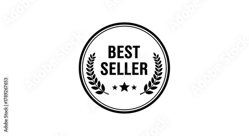 Best seller badge with laurel wreath
