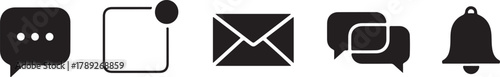 Speech bubble envelope notification bell icons message email