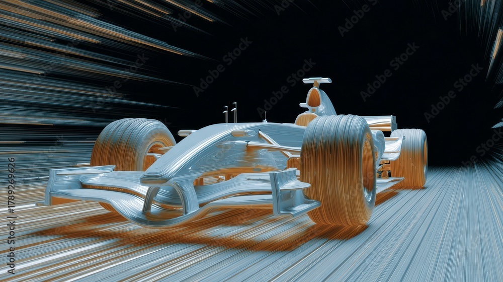 Naklejka premium Racing Car Speed, Futuristic, Abstract Art, Motorsport
