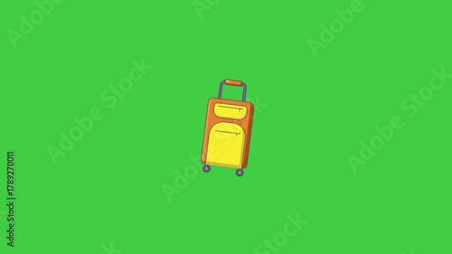 Animated suitcase symbolizing travel, tourism, and adventure.
