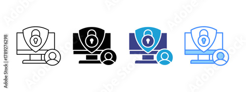 Permission icon set multiple style collection