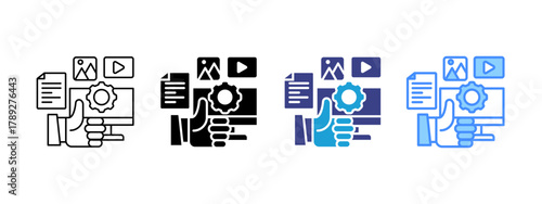 Review icon set multiple style collection