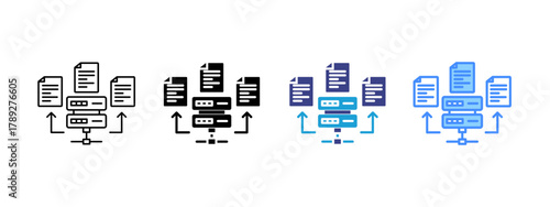 Data Collection icon set multiple style collection