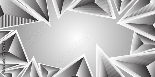 3D rendering abstract background. Illustration of gray geometric stones