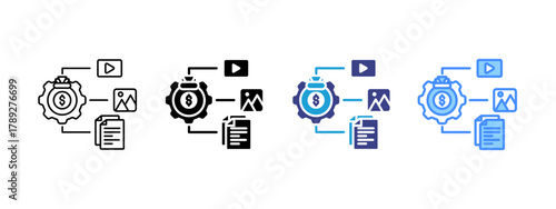 Categorization icon set multiple style collection