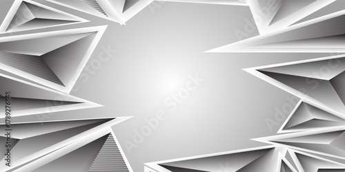 3D rendering abstract background. Illustration of gray geometric stones