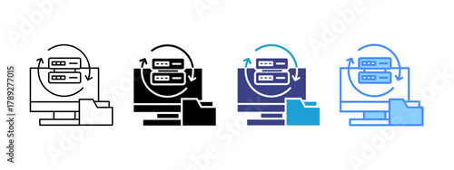 Backup  icon set multiple style collection