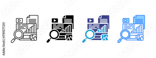 Analytics  icon set multiple style collection