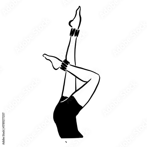 vector illustration of women's legs with ankle weights doin pilates
