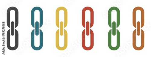 Abstract chain links in various colors forming a repeating pattern, symbolizing connection and unity