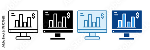 Histogram Icon Set Multiple Style Collection