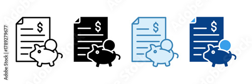 Piggy Bank Icon Set Multiple Style Collection