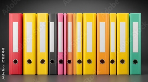 Colorful File Folders: Office Organization, Documents, Records
