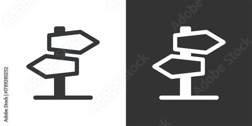 Directional Signs icon. Solid glyph series icon