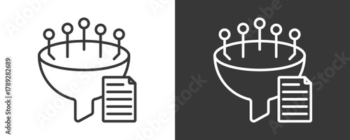 Data Filtering Icon Set Multiple Style Collection