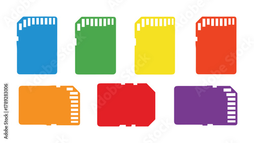 Colorful micro SD memory cards in various colors for electronic devices storage media