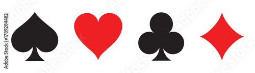 Suit deck of playing cards on transparent background. Vector illustration.