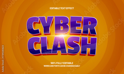 cyber clash editable esport team text effect for gaming logo design