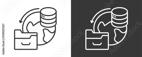 Data Sharing Icon Set Multiple Style Collection