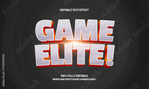 game elite editable esport team text effect for gaming logo design
