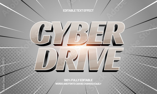 cyber drive editable esport team text effect for gaming logo design