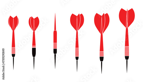 Dart arrows on white background set