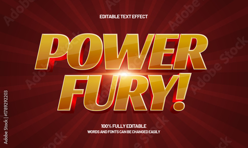 power fury editable esport team text effect for gaming logo design