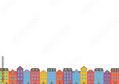 simple background of colorful buildings
