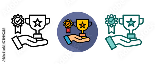 Achievement whitegreen icon