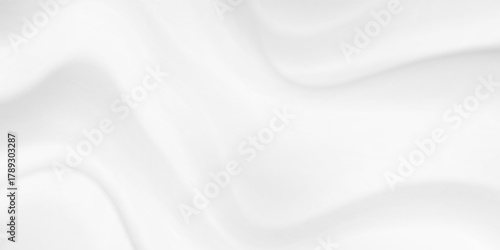 Closeup of rippled white silk fabric