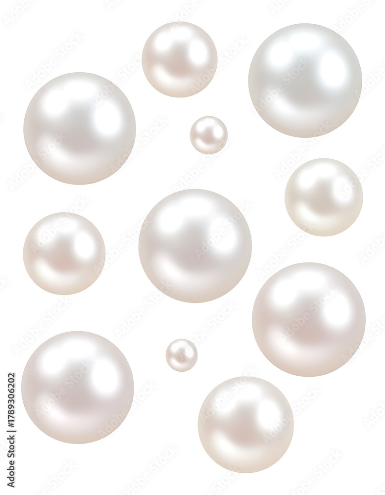 Obraz premium Pearl cluster on white background