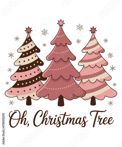 Oh Christmas Tree Retro Pastel Christmas