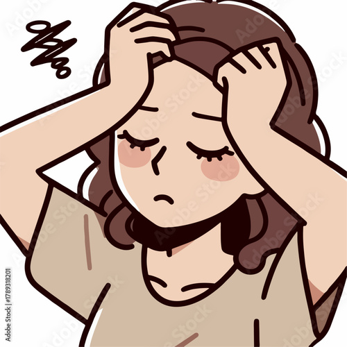 Cartoon illustration of a tired person