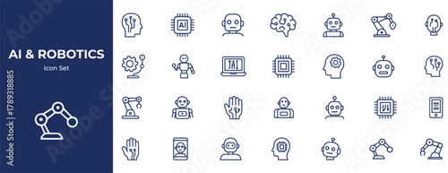 AI & Robotics Line Icons Pack – Vector Icons