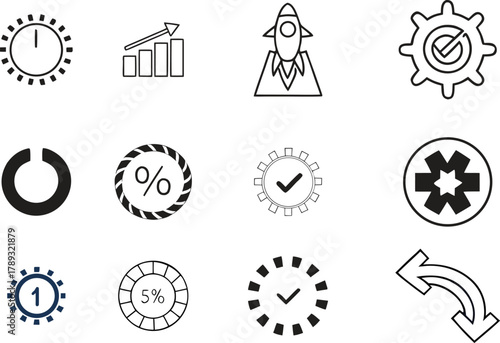 Progress icon set