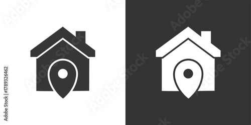 Home Location icon. Solid glyph series icon