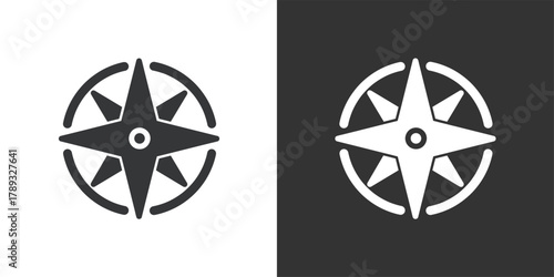 Compass Rose icon. Solid glyph series icon