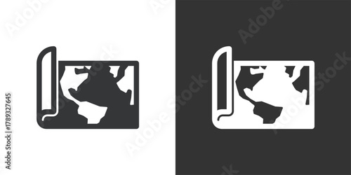 World map icon. Solid glyph series icon