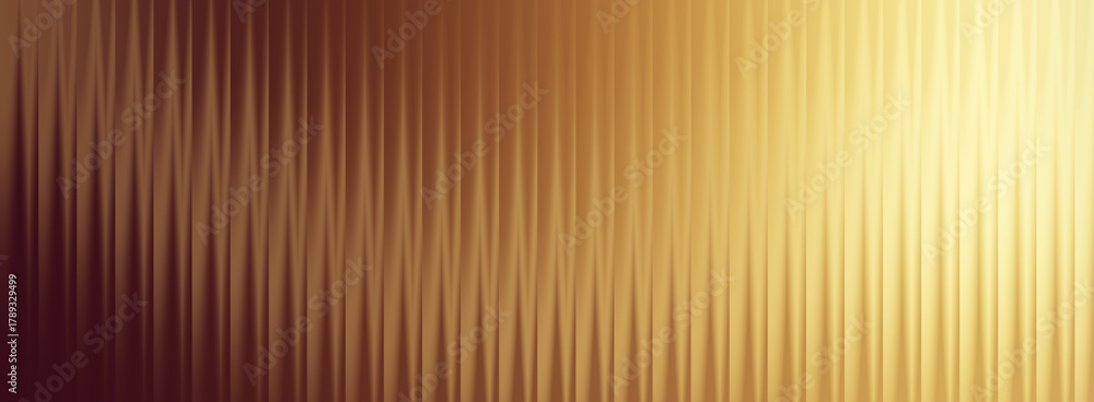 Obraz premium Illustration of golden vertical ribbed texture with a bright light source on the right side