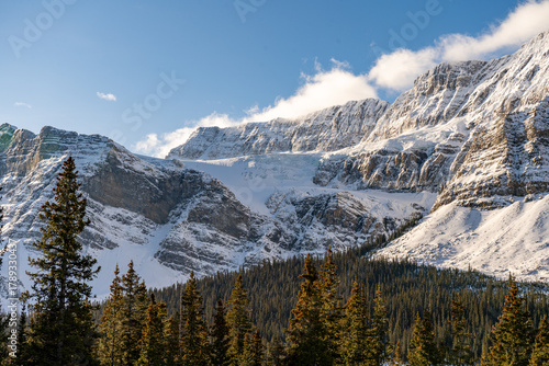 snow covered mountains