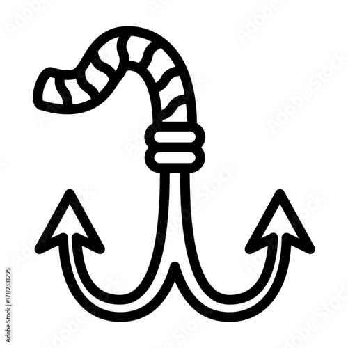 Tableau sur toile Grappling Hook Vector Line Icon Design