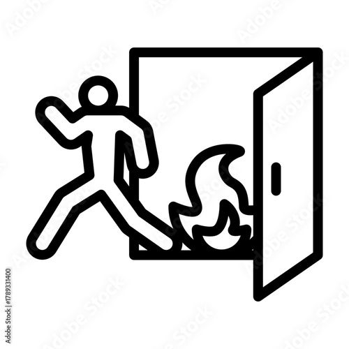 Smoke Escape Vector Line Icon Design