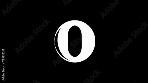 Textured white capital letter O on a solid black background, an abstract and artistic graphic element for typography and design projects.