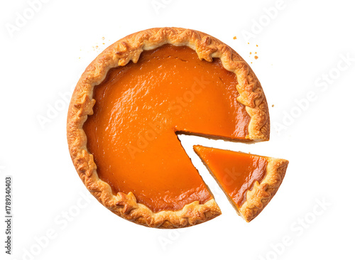 Golden Pumpkin Pie Slice Removed transparent Background