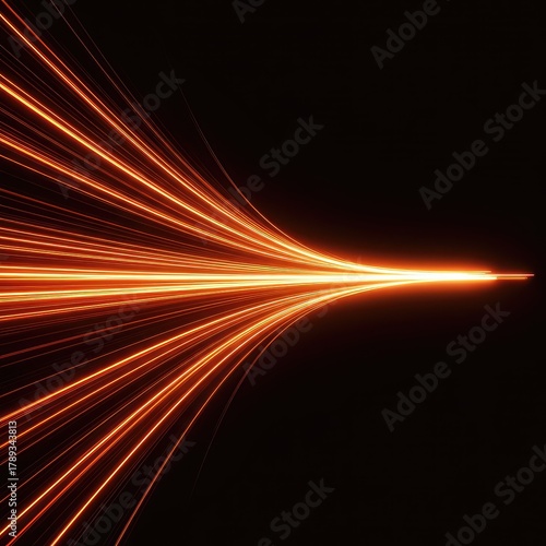 Abstract graphic showing energy lines sweeping forward, suggesting unstoppable continuous progress, increasing velocity, and conceptual acceleration ,concept ,future ,inertia