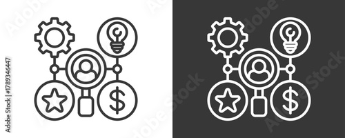 Talent Search Icon Set Vector Collection Isolated In Black And White