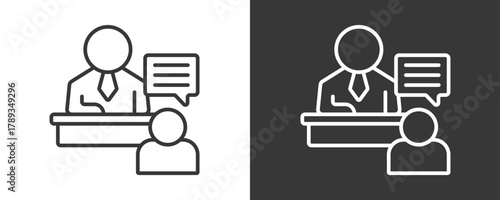 Interview Icon Set Vector Collection Isolated In Black And White