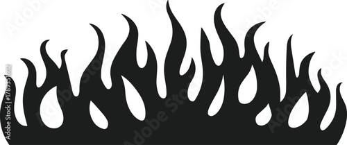 Black silhouette of stylized fire flames vector graphic 2